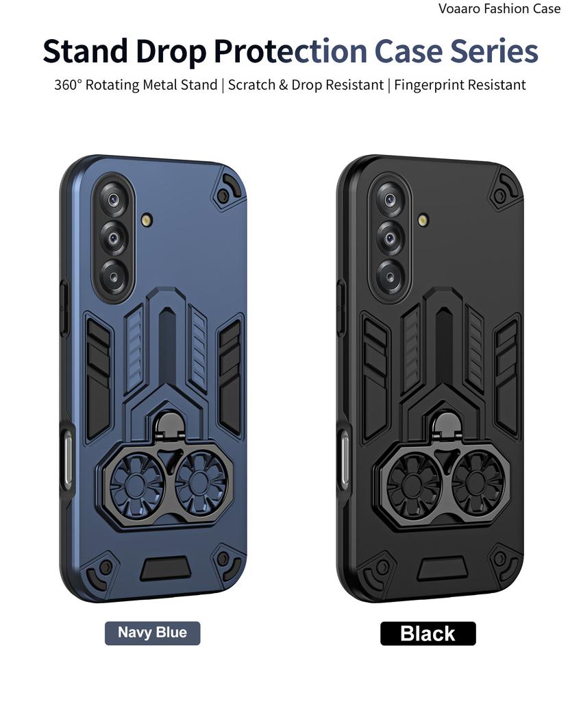 Dual Finger Ring Armor Cover for Samsung Galaxy A17 A56 A36 A26 A16 S25 Plus Case Rotate Metal Bracket Kickstand Case Phone Capa