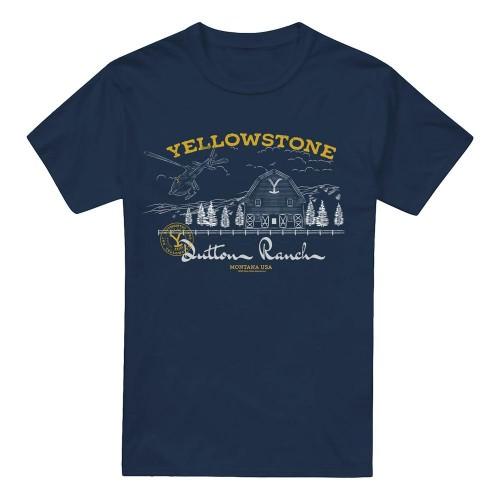 Yellowstone Mens Dutton Ranch Helicopter T-Shirt