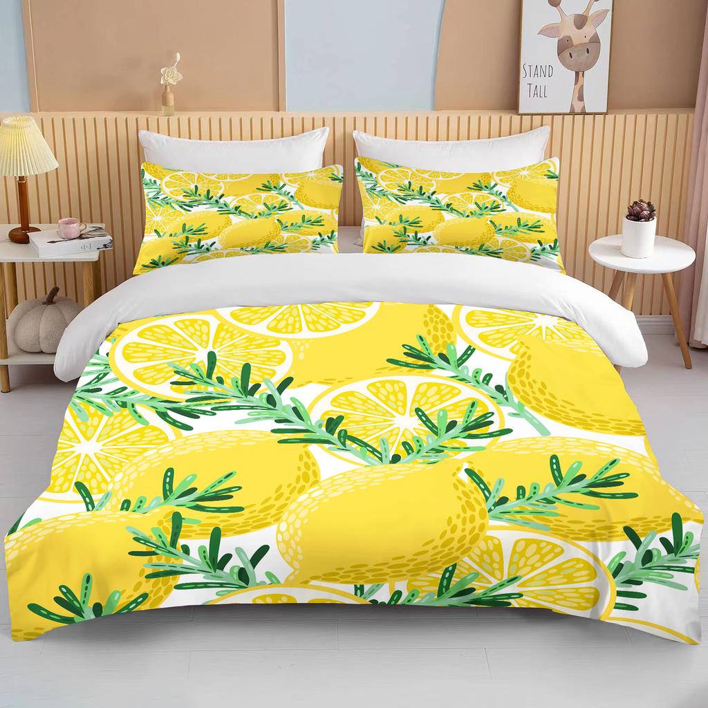 10 Sizes Fruit Pattern Bedding Three Piece Set King Size Double Bedding Set Microfiber Duvet Cover Set Queen Duvet Cover Set