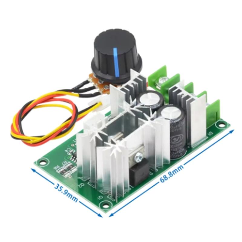 1Pcs 20A Current Regulator Dc10-60V Motor Speed Regulator 12V 24V 36V 48V High Power Drive Module Pwm Motor Speed Controller