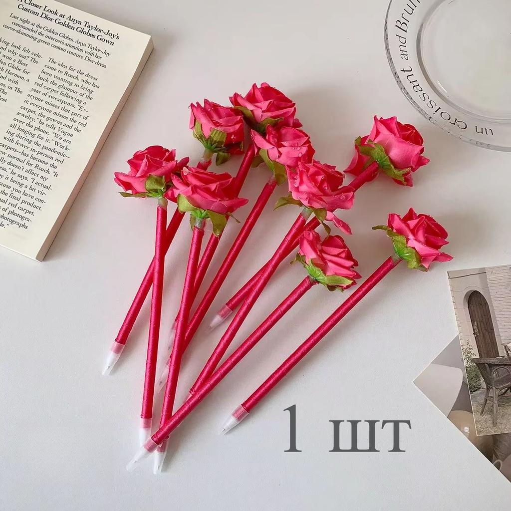 1 шт. Милая имитация цветочной гелевой ручки, креативный дизайн, перо, цветок, шариковая ручка для детей, милая канцелярская ручка, школьные принадлежности