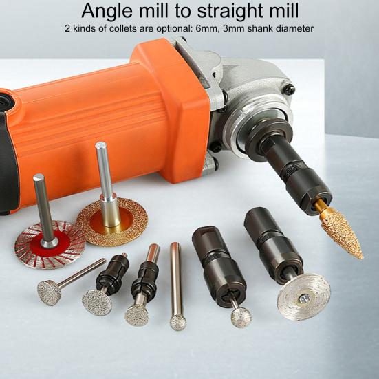 3 мм/6 мм шлифовальный патрон, ремонт резьбы, простая установка, угловая шлифовальная машина на прямой шлифовальный патрон для угловой шлифовальной машины 100, резьба M10