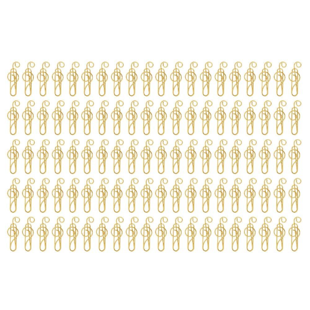 100 Pcs Gold/ Green Fancy Paperclips Music Note Shape Small Paper Clips Cute Paper Clips  Notebook