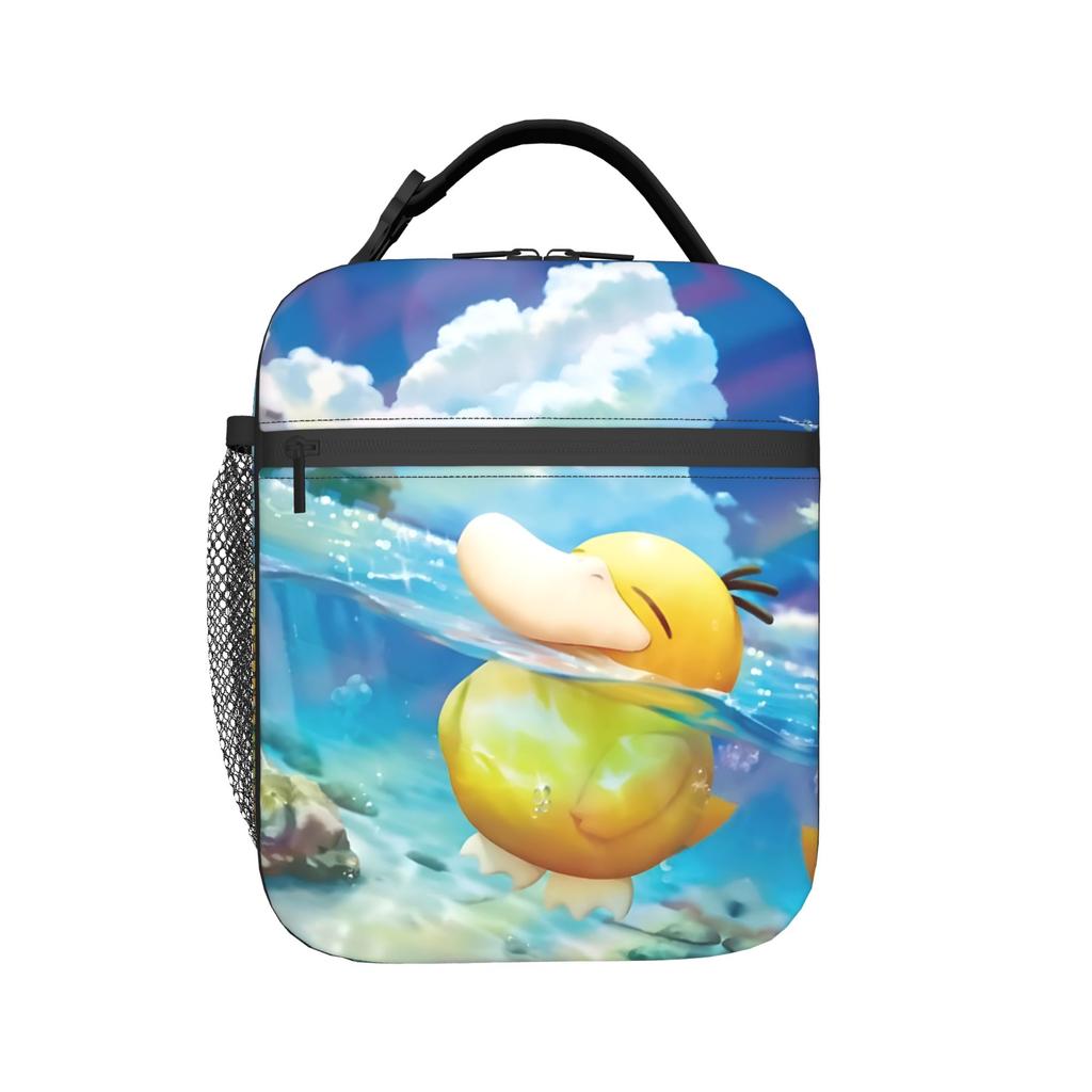 Custom P-Psyducks Insulated Lunch Tote Bag for Women Men Manga Portable Cooler Thermal Food Lunch Box Outdoor Camping Travel