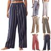Женские модные свободные прямые брюки в полоску для отдыха