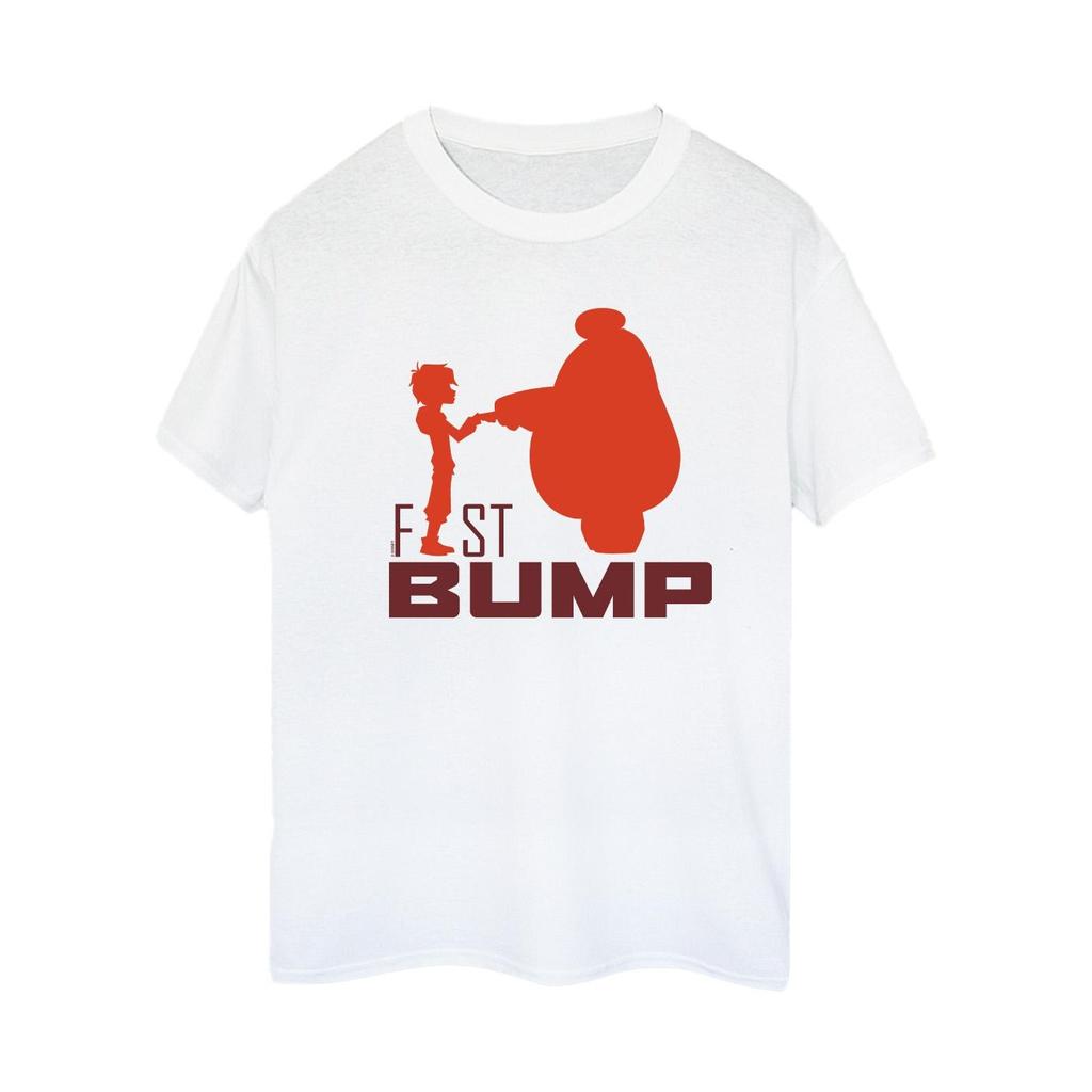 Disney Womens/Ladies Big Hero 6 Baymax Fist Bump Cutout Cotton Boyfriend T-Shirt