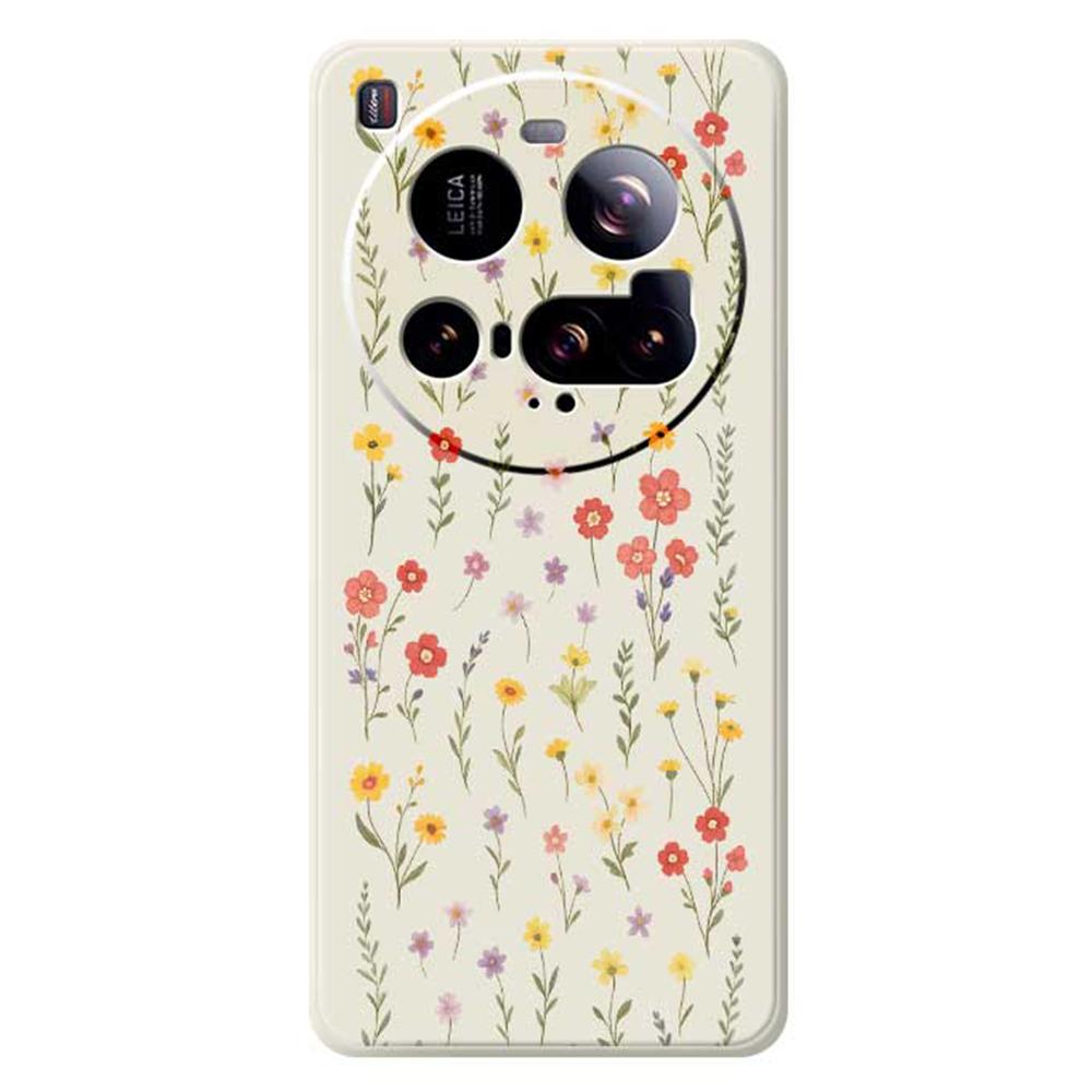 For Xiaomi 15 Ultra Case Flowers and Grass Pattern Printing Straight Edge TPU Phone Back Cover