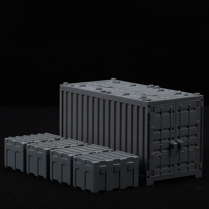 MOC военный контейнер, строительные блоки, коробка, игрушки для мальчиков, военная база времен Второй мировой войны, технические кирпичи, креативный DIY Juguete Bloques Brinquedos