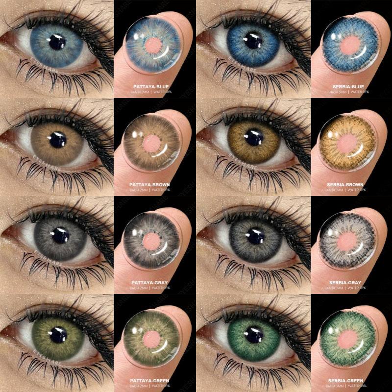 1Pair Color Contact Lenses for Eyes Fashion Cosmetic High Quality Blue Lenses Green Eye Contacts Cosmetic Eye Contacts Yearly