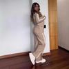 Women's Autumn/Winter Casual Lapel Suit with Wide-Leg Pants - European & American Style Two-Piece Set