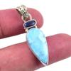 Natural Republic Larimar, Kyanite 925 Solid Sterling Silver Pendant 1.50'' K8v74