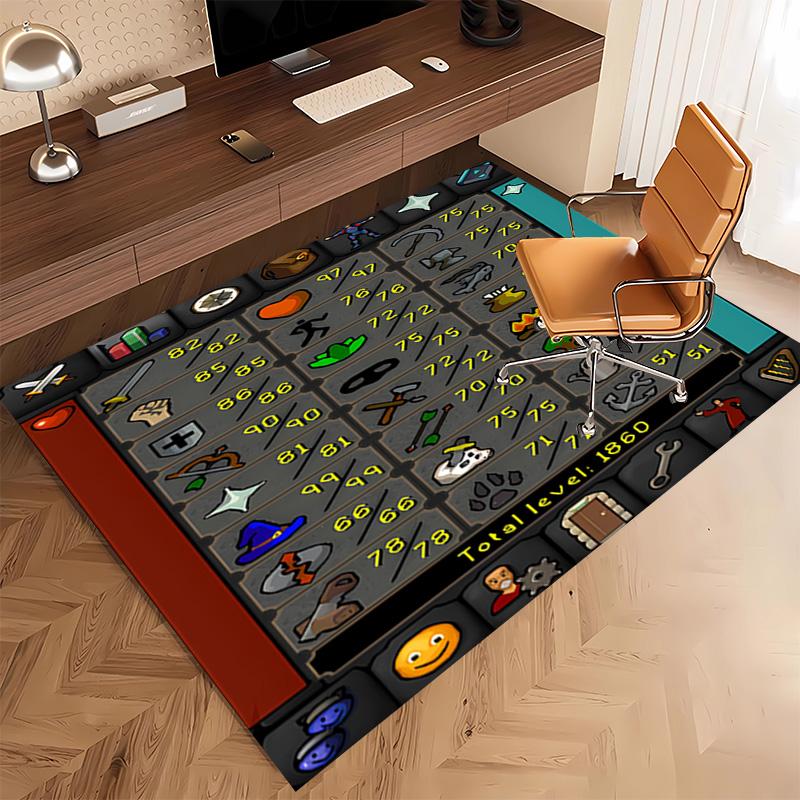 Old School RuneScape Print Area Rug - Soft,Washable Non-Slip Indoor Mat,Living Room,Home Office Decorative Rug
