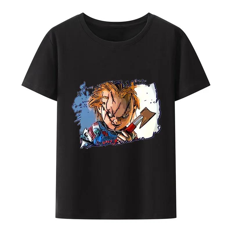 Child's Play Chuck Women's Top T-shirt Doll Murder Vintage T-shirt Harajuku Round Neck T-shirt Pure Unique Top