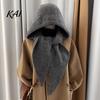 Knit Balaclava Hood Women Hooded Scarf Hat, Winter Pullover Hood, Outdoor Cycling Hat Warm Ear Protection Skull Cap for Cold Weather Thick Thermal
