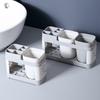 Chic Hollow Design Toothbrush & Toothpaste Holder Set with Drain - Ideal for Bathroom Organization, Home Decor