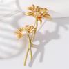 Pastoral Enamel Chrysanthemum Double Branch Brooch: Versatile Floral Fashion Pin Accessory