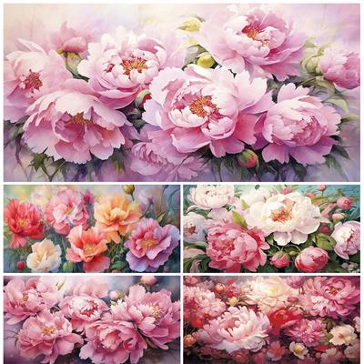 Полный квадратный/круглый дрель 5D DIY алмазная живопись красивые пионы картина Алмазная вышивка крестиком домашний декор J3762