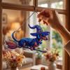 Halloween Riding Acrylic Pendant - Witch Hat Dog Ornament for Decor