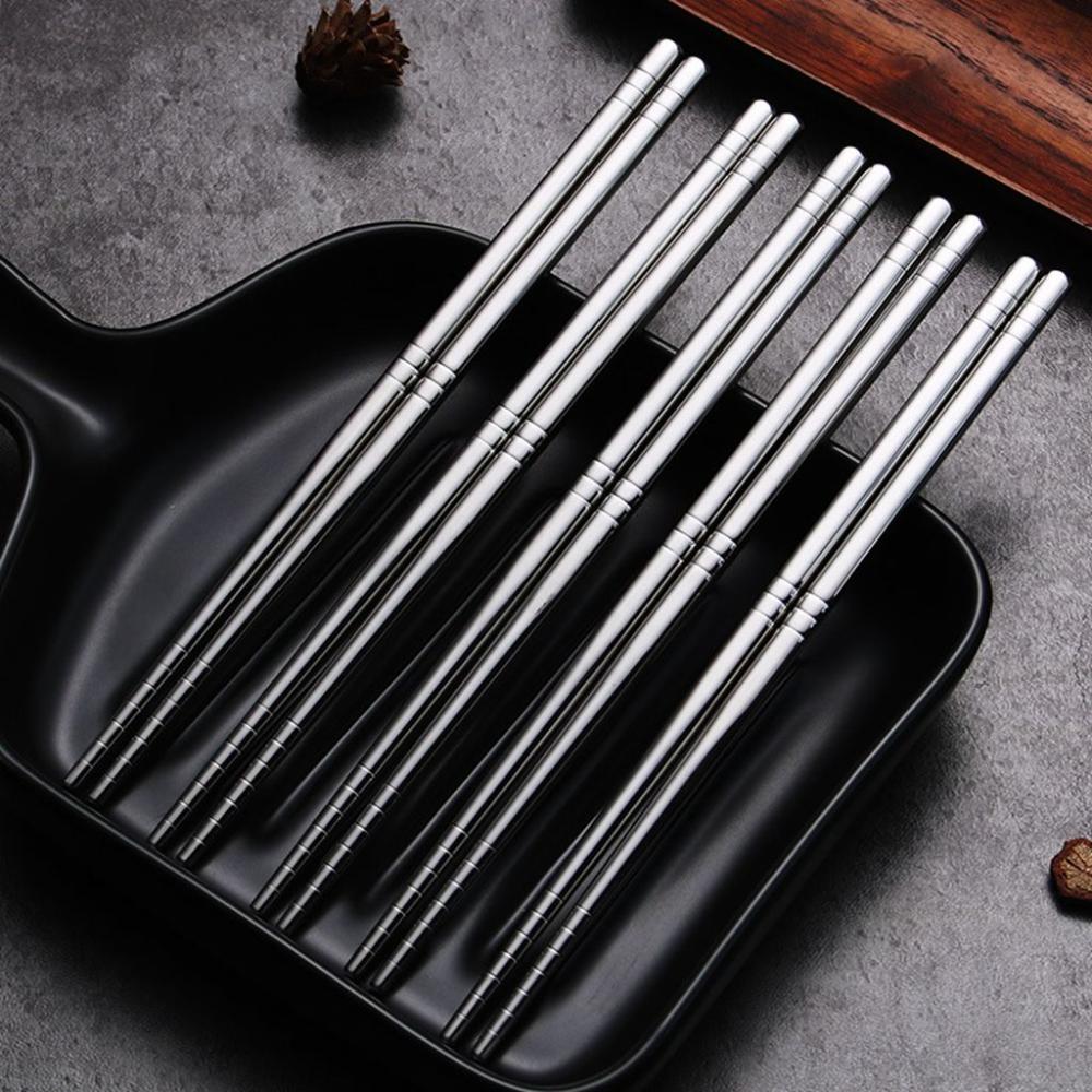 Home,Restaurant Non-slip High Temperature Kitchen Accessories Tableware Chopsticks Metal Chopsticks