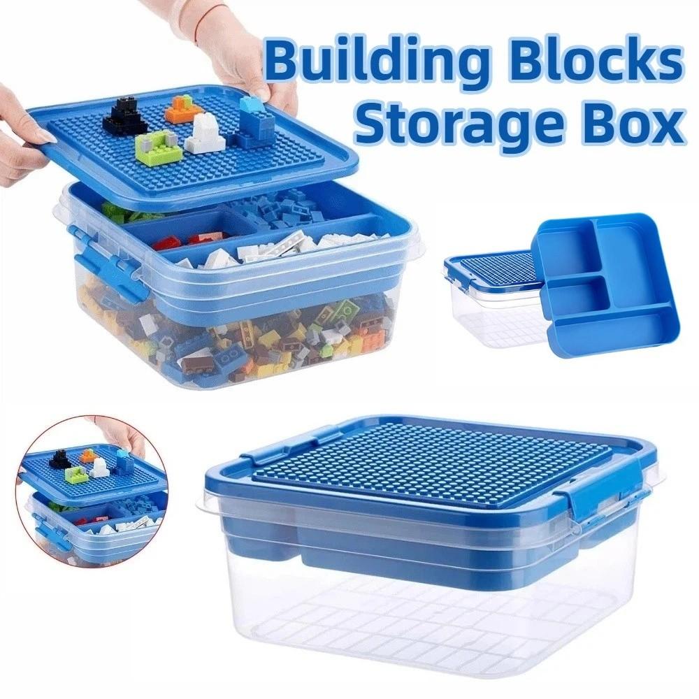 Dustproof Children's Toy Organizer Stackable Particle Holder Building Blocks Storage Box Household