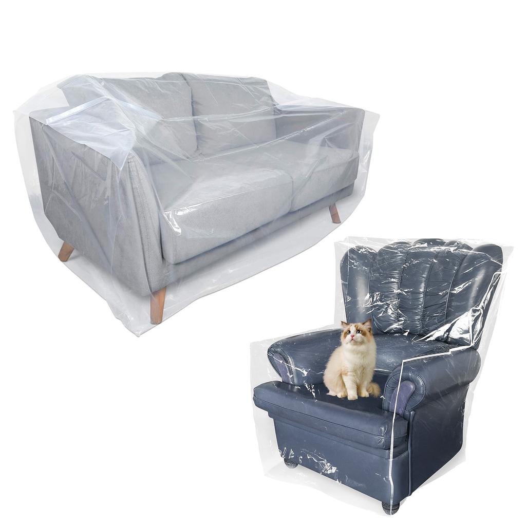 Couch Cover Pet Plastic Cover Transparent Cat Scratch Protector Waterproof Sofa Cover for Protection Against Cat Dog Clawing
