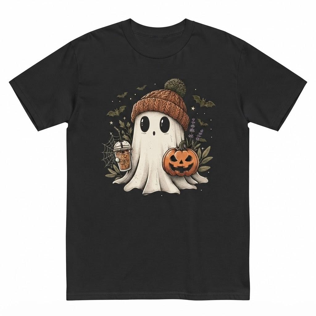 Cute Ghost Tee, Ghost Halloween T-Shirt, Halloween Shirt, Halloween Pumpkin