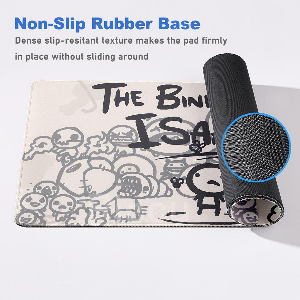 Anime The Binding Of Isaac Mousepad Game Keyboard Lock Edges Mice Pad Computer Accessories Non-slip Deskmats Pc Cabinet Mausepad