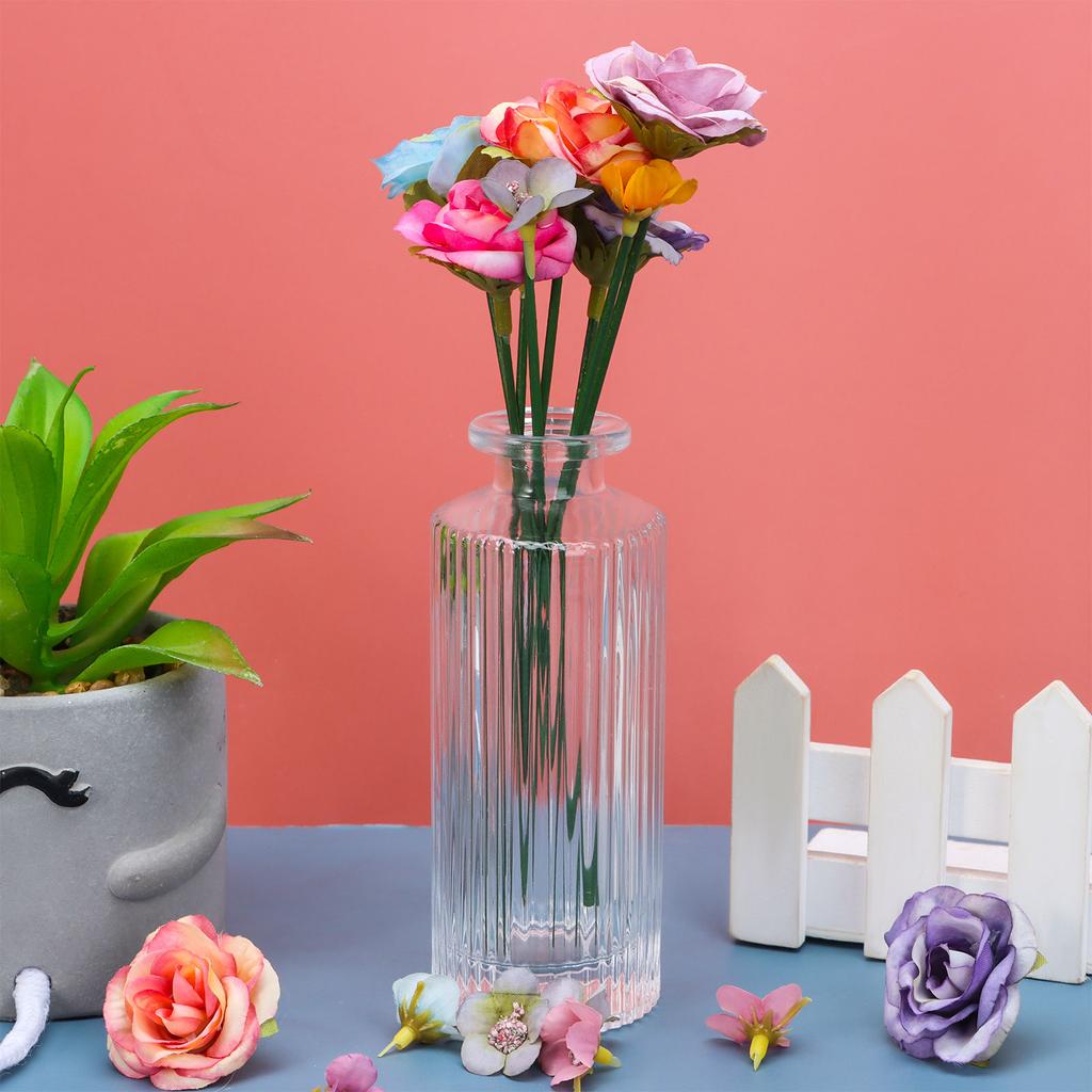 220 Pieces Mini Flower Heads,Artificial Rose Flowers With Stems