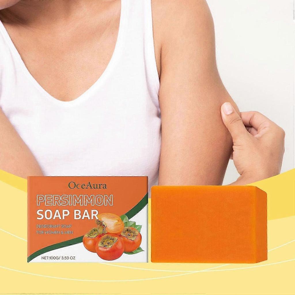 Persimmon Soap Bar for Body Odor Control, Natural Deodorant Body Bar Soap for Old People Smell, Remove Body Odor, Eliminating Body Odor Wash Soap