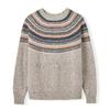 Европейский и американский узор Fair Isle свободная вязаная куртка-свитер осень и зима ленивый контрастный цвет вязаный свитер с круглым вырезом топ с длинным рукавом
