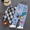 Children's Straight Jeans Boys Elastic Waist Denim Pants Outerwear Trousers Spring Baby Boys Fashion Loose Pants