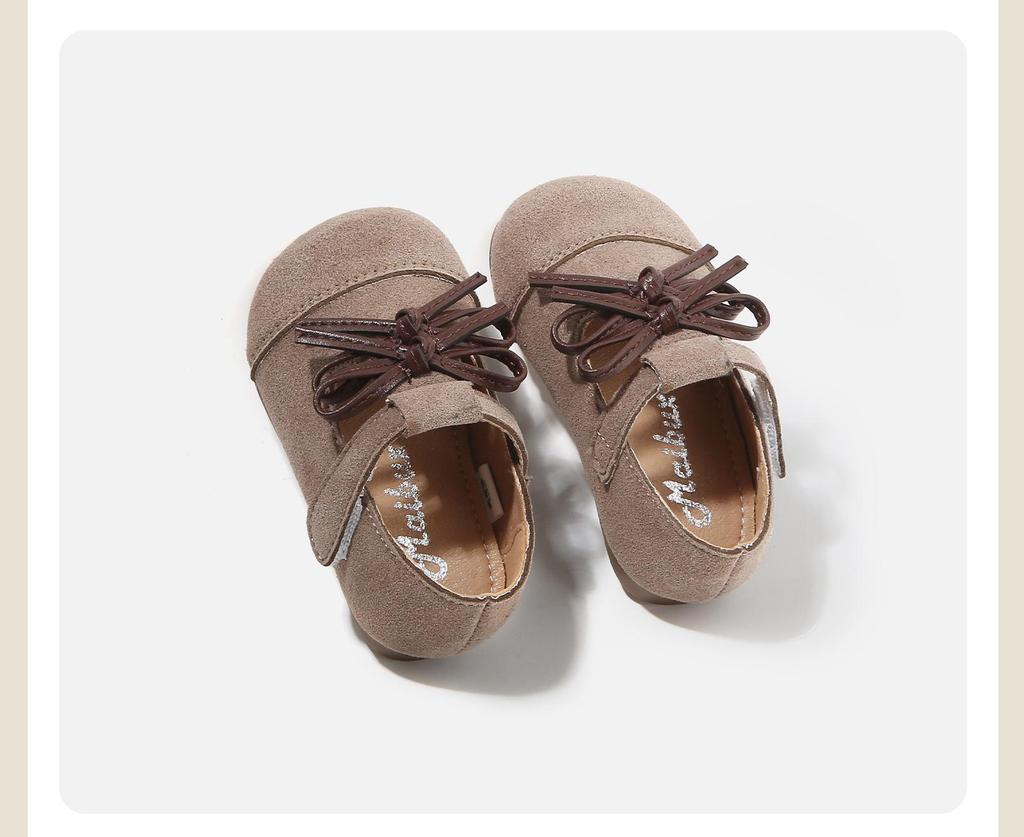 2026 Spring Girls' Leather Bow Princess Shoes - Soft Sole, Non-Slip Toddler First Steps