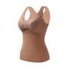 Winter Women Thermal Vest with Chest Pads Seamless Velvet Fast Temperature Lock