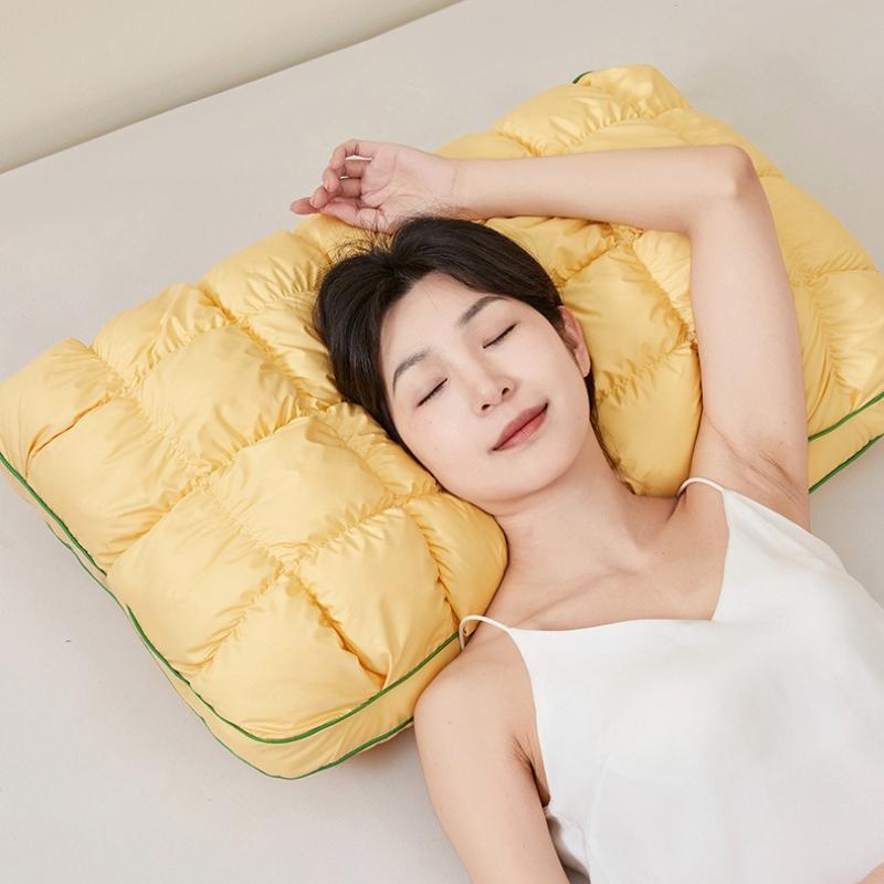 Желтая подушка в виде ананаса для защиты шеи и помощи во сне, подушка-сердечник, общежитие, подушки для сна, можно стирать, не выцветает, приятная к коже, удобная