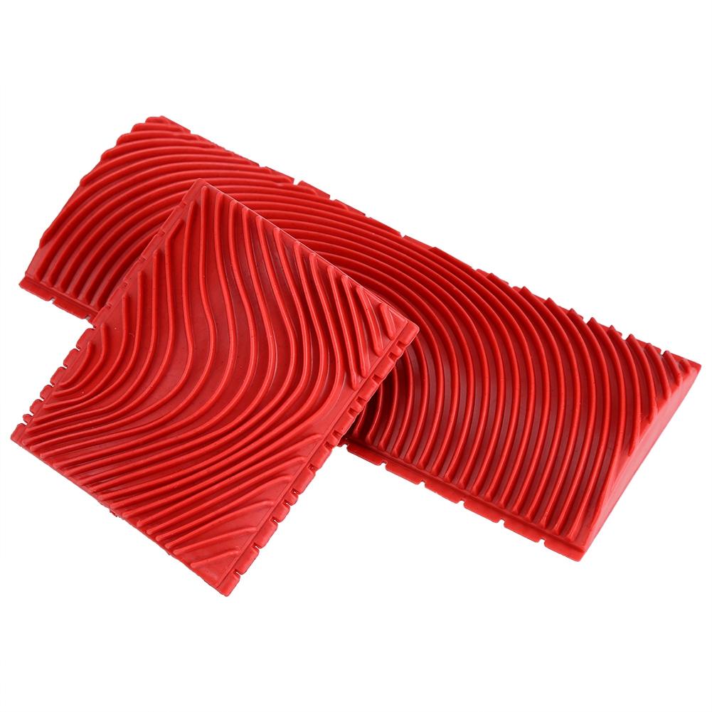 2 шт. резиновая кисть для стен с текстурой под дерево, инструменты для рисования, текстурный узор, инструмент для нанесения лессировки красного цвета