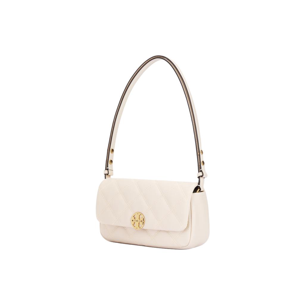 Tory Burch Quilted Logo Leather Shoulder Bag Women bags Beige 158137-724