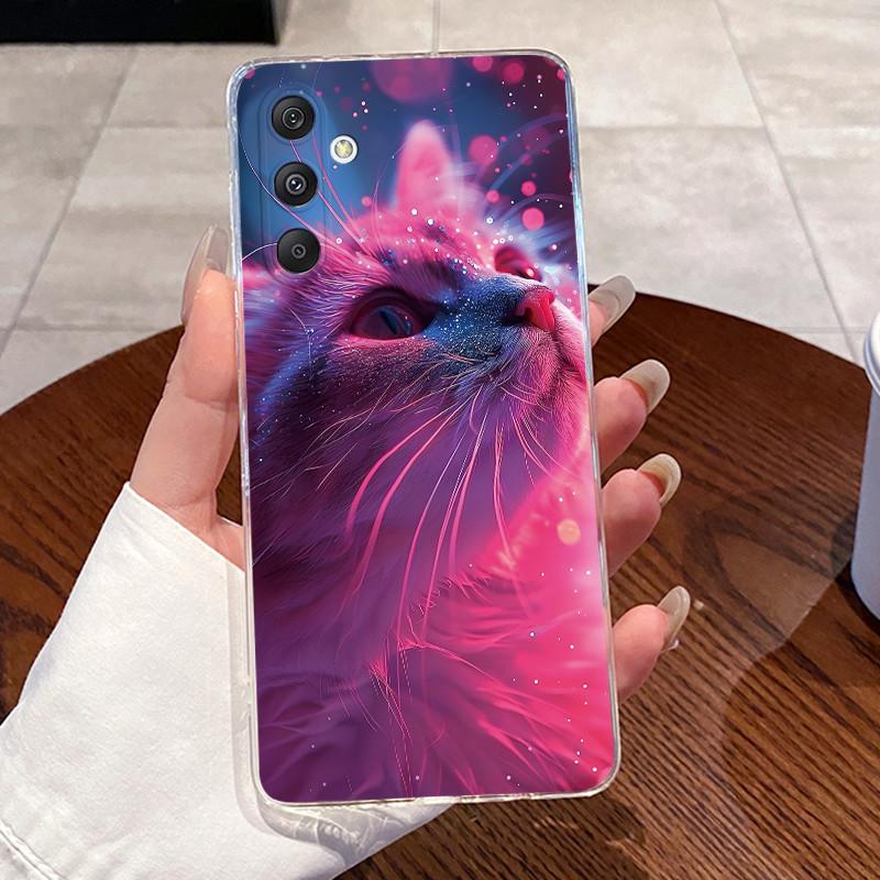 Чехол для Samsung Galaxy M34 5G M54 F54 F34 Прозрачный Силиконовый Желейный Мягкий ТПУ Задняя Крышка для Samsung M54 Милый Чехол Заяц Кошка