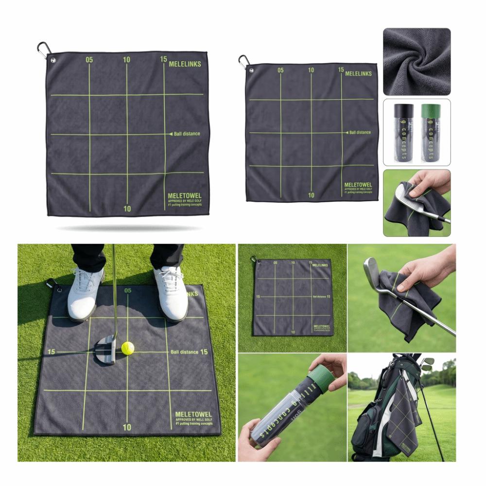 Foldable Putting Practice Mat Microfiber Golf Club Towel Golf Practice Aid Indoor Outdoor Practice