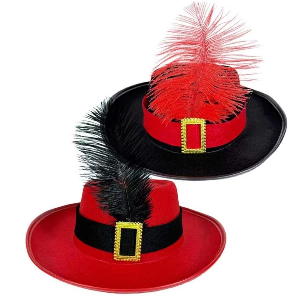 Magician Hat Holiday Costume Hat Vintage Black Kids Cosplay Hat Musketeers Costume Hat Halloween