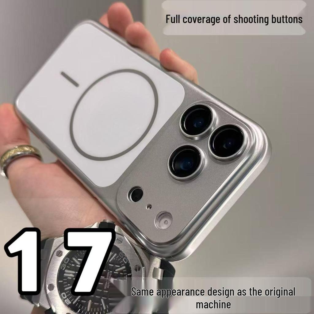 Электроplated Магнитный чехол iPhone17 Pro Max с защитой линз по всей площади для Apple 16PM Мгновенно преобразуется в 17.