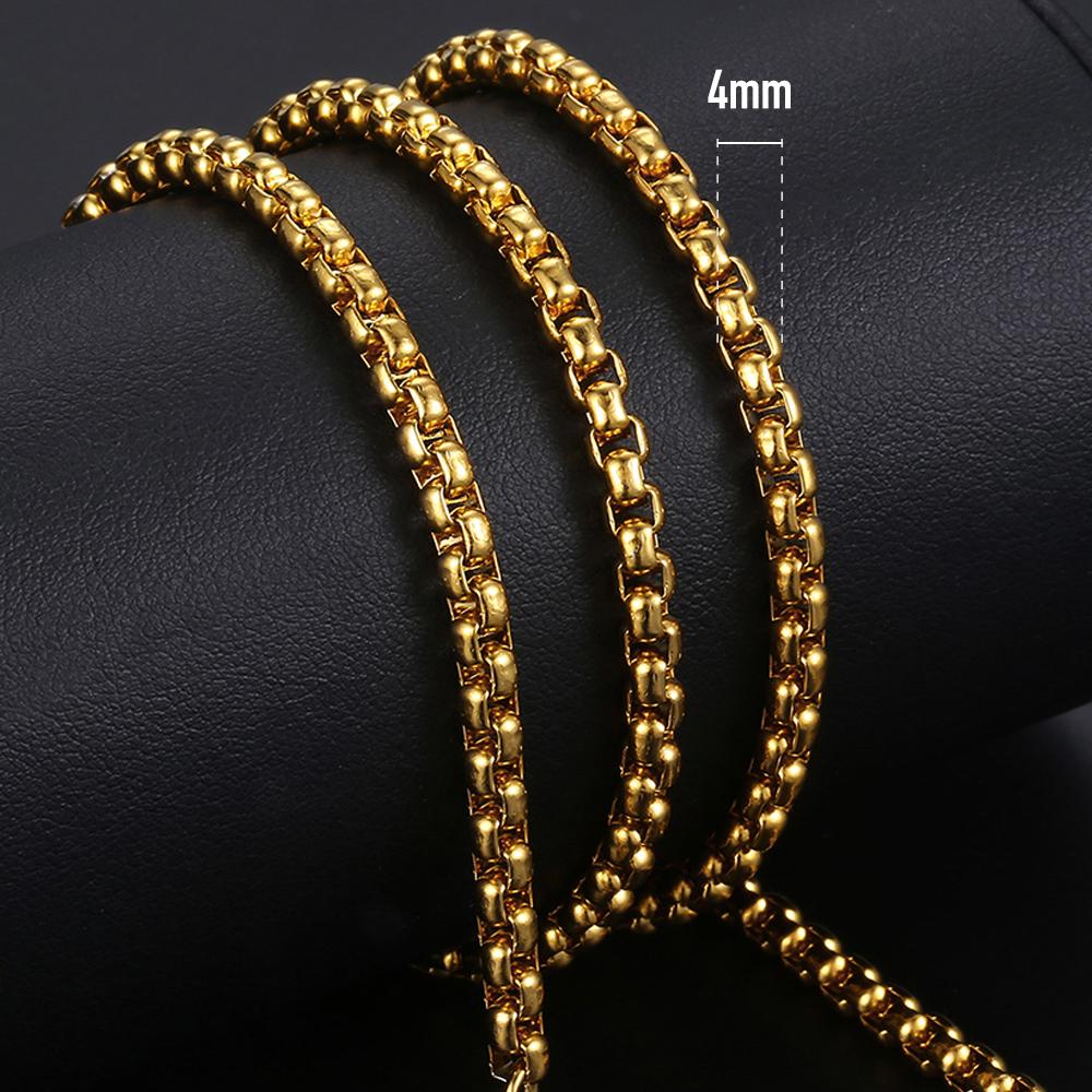 Простые 2-5 мм цепочки Rolo Box для женщин и мужчин, антиаллергенные ожерелья из нержавеющей стали, ювелирные изделия