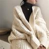 Knitted Cardigan Fashion Thickened Loose Long Sweater Jacket for Women