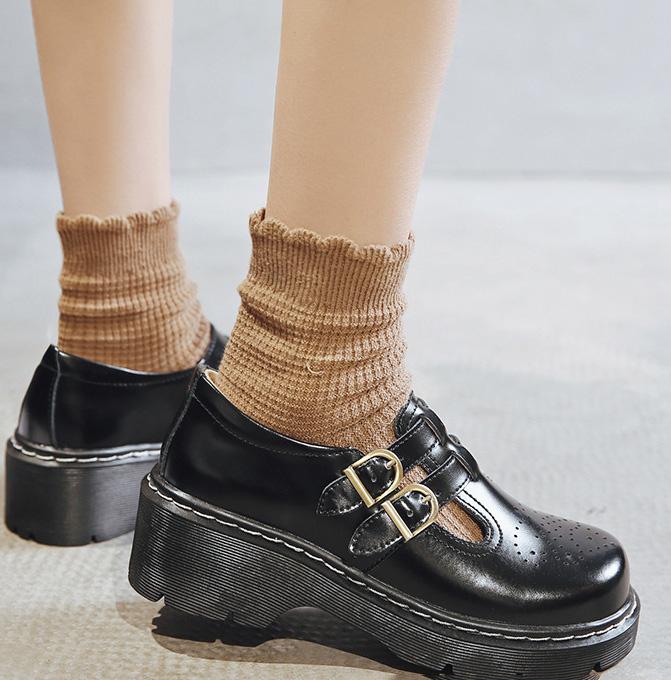 Женские туфли Мэри Джейн из коровьей кожи в стиле ретро, с ремешком на щиколотке, на толстой подошве-платформе, с круглым носком и массивным каблуком, для вечеринок, косплея, лолиты