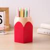 2 Pcs Pencil Head Shape Pen Holder Desktop Pen Storage Box Multi-functional Makeup Brush Organizer for Classroom Home Office Supplies