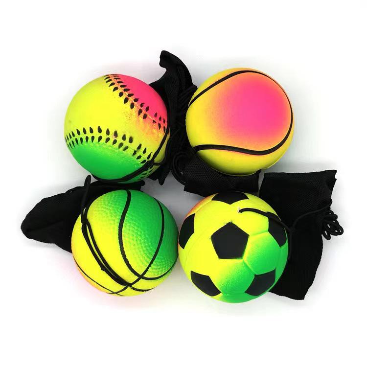 6CM Elastic Rubber Wrist Ball with Rope for Fitness and Play