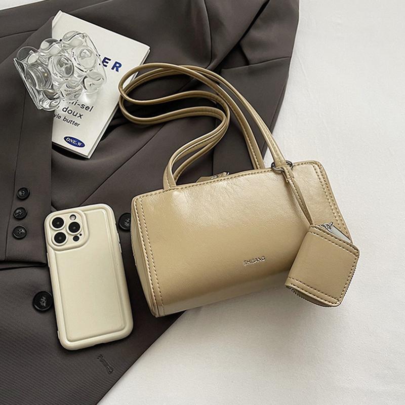 Женские модные сумки через плечо из искусственной кожи с ручкой-подушкой, ретро, однотонные, подмышечные сумки с маленьким кошельком, женские сумки ARI