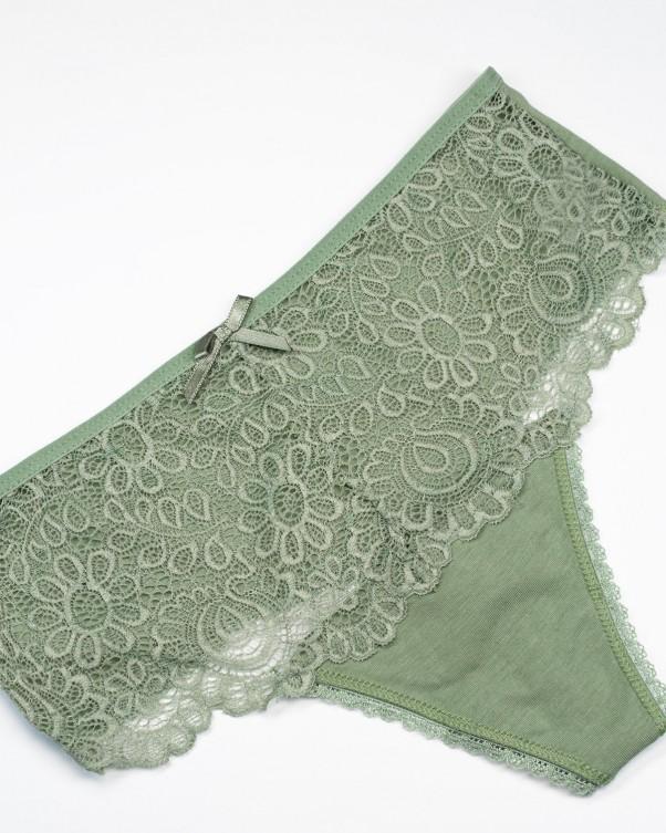 Комбинированные трусики танга с кружевной вставкой ISSA Plus