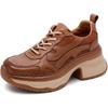 GKTINOO 2025 Autumn New Genuine Leather Sneakers Retro Handmade Casual Shoes Round Toe Lacd-up Women's Platform Wedge Shoes