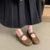 Ballet Single Shoes Women's Spring and Autumn New Retro Soft Leather French Gentle Fairy Evening Breeze Flat Bottom Mary Jane Small Leather Shoes