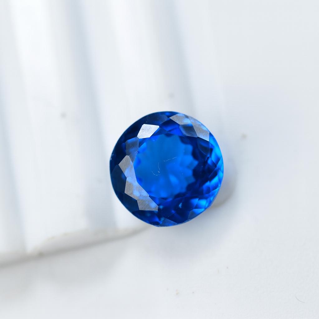 Natural Blue Sapphire Loose Gemstone 9.9 ct Round Cut From Sri Lanka September Birthday Birthstone